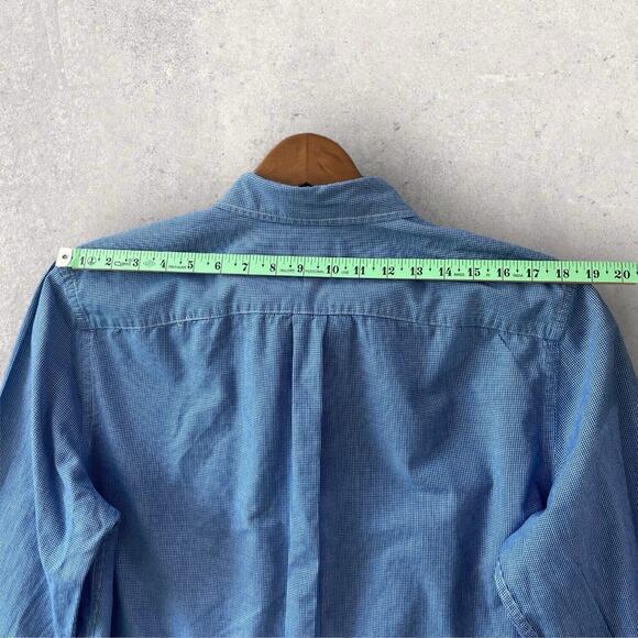 American Eagle Men Blue small plaid Button Down Classic Fit Long Sleeve SZ/L-G - Picture 12 of 14